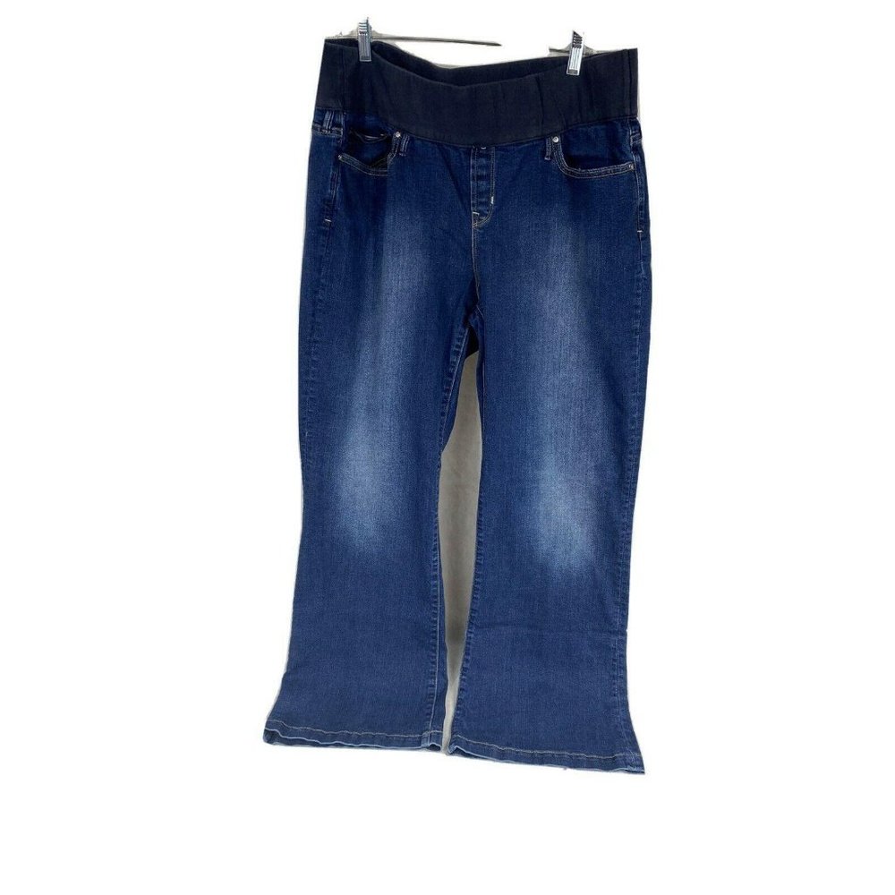 Gap 1969 Maternity Long Lean Dark Wash Demi Panel